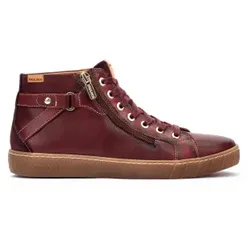 Pikolinos für Damen. W7B-8868C1 Lanzarote dunkelbraune Lederturnschuhe (42), Wohnung, Reißverschluss, Lässig