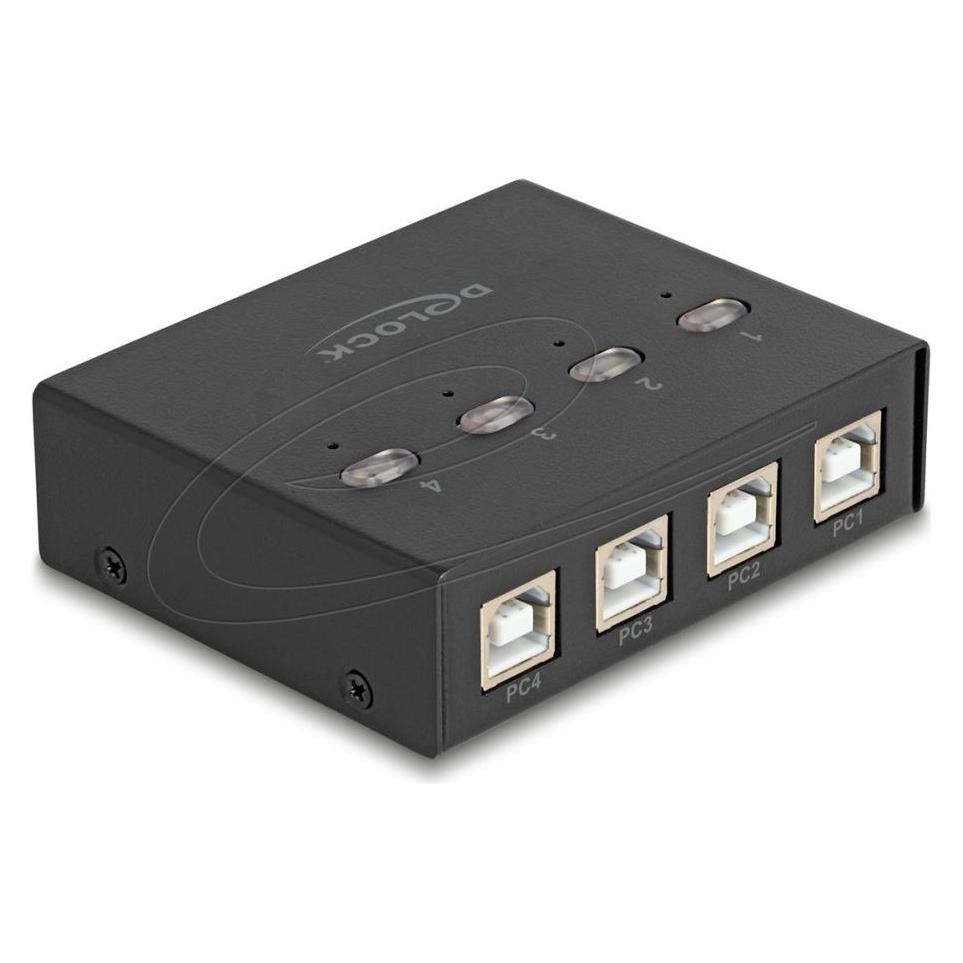 Delock USB 2.0 Switch für 4 PC an 4 Geräte (11507)