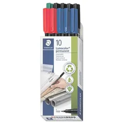 Staedtler 10er-Pack Universaltifte »Lumocolor permanent pen 318« schwarz