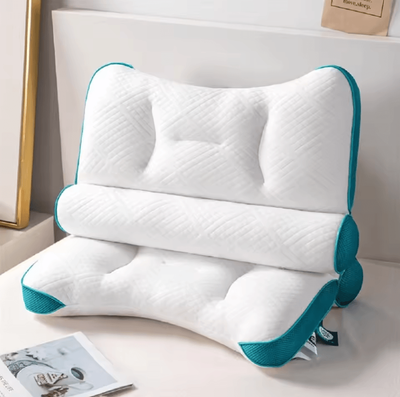 Uplift Curations Memory Orthopedic Slow Rebound Pillow   Ergonomic 15.7 By 23.6 In Cervical Support Cotton Sleep Pillow blue