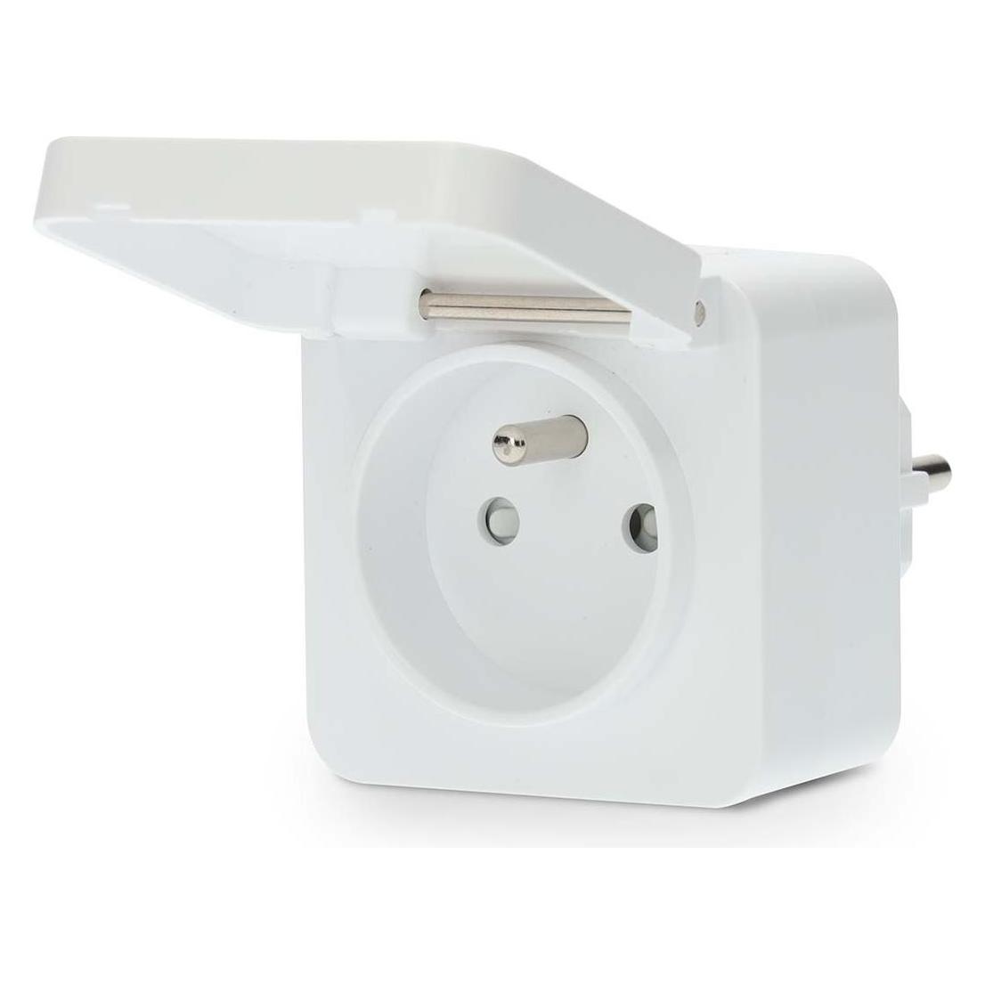 Nedis SmartLife Smart Stecker Wi-Fi | IP44 | Leistungsmesser | 3680 W | Frankreich / Typ E (CEE 7/6) (WIFIPO130EWT)