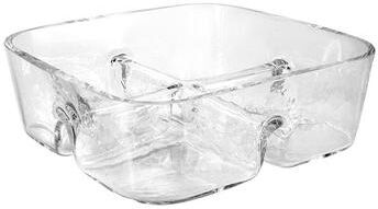 Majestic Gifts Inc. "European Glass Sectional Dish - tray- 4 Part - Square-8.5"" Square - 8.5"" Square"