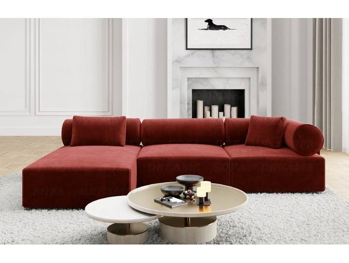 Couch Laguardia L-Form in Stoff