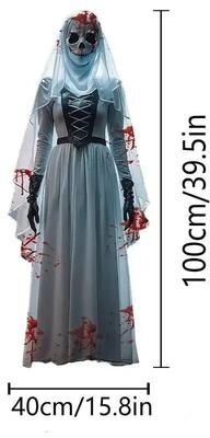 Uplift Essentials 2D Halloween Horror Skull Bride Background Flag style A