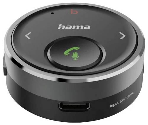 hama 00014173 Bluetooth-Receiver für Kfz, 3,5-mm-Stecker, Sprachsteuerung, Freisprechen
