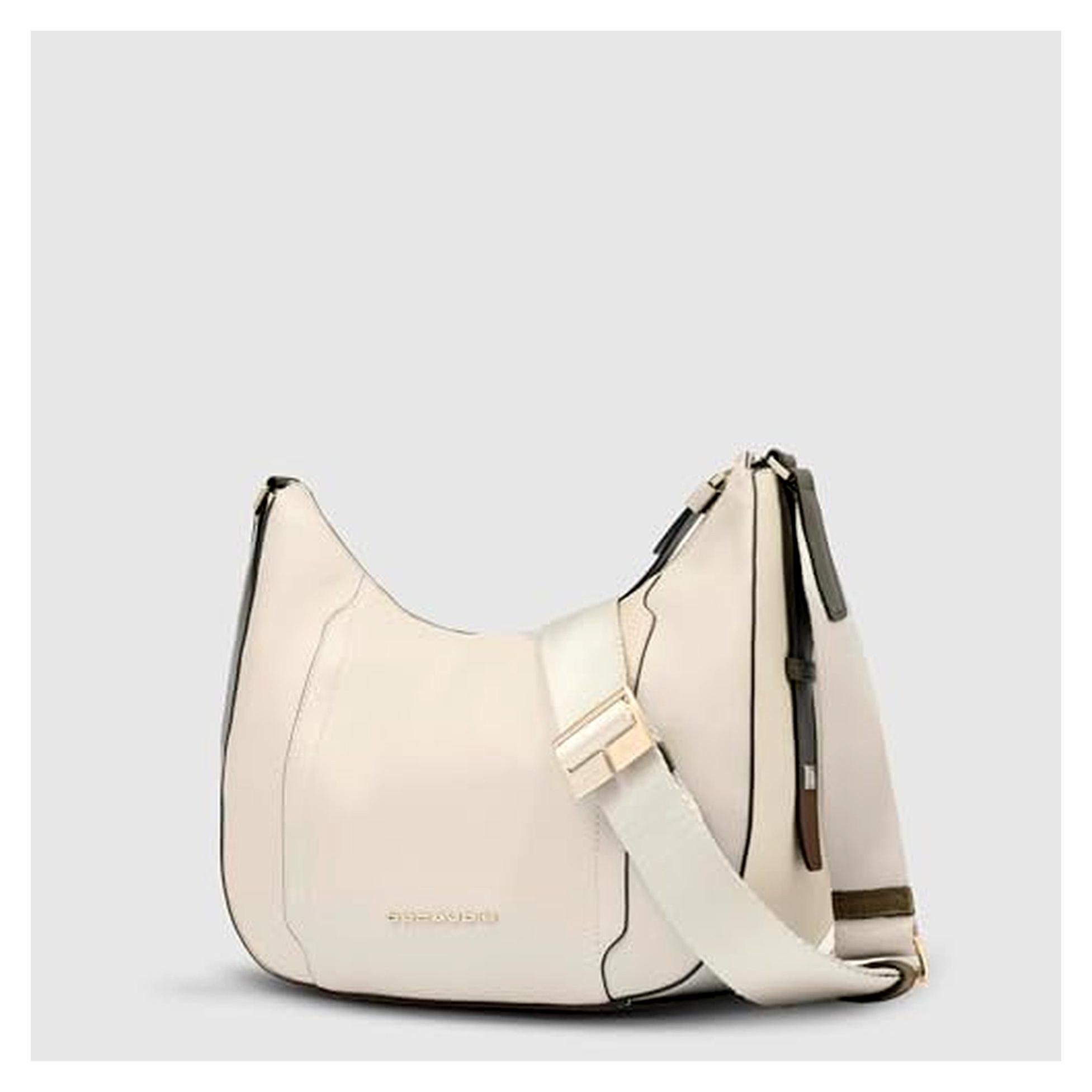 Schultertasche für Damen - Leder - Weiß