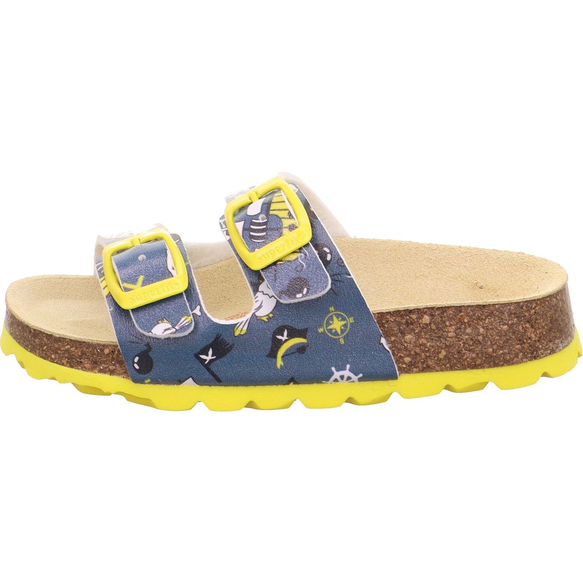Superfit Fussbettpantoffel blau/gelb (8180) 41 1-800111-8180-41