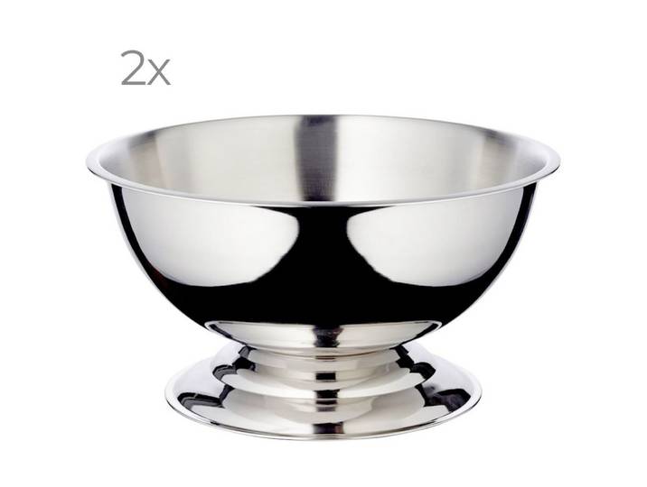 EDZARD Sektkühler Cara Ø 40 cm 2er-Set, Edelstahl, hochglanzpoliert