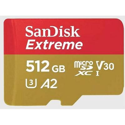 SanDisk Extreme microSDHC-Karte 512GB Class 10 UHS-I stoßsicher, Wasserdicht