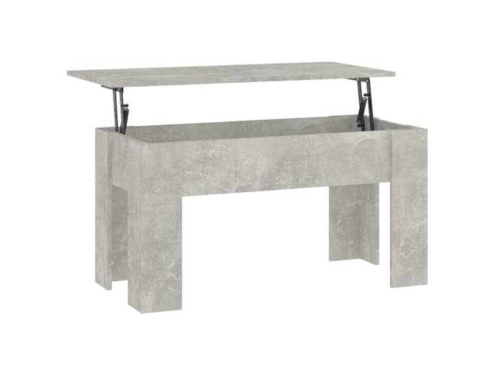 Todiikf Couchtisch Höhenverstellbar Betongrau 101x49x52 cm Holzwerkstoff Anhebbare Tischplatte für Bequemes Arbeiten im Wohnzimmer, Integriertes Verstecktes Staufach für Ordnung.