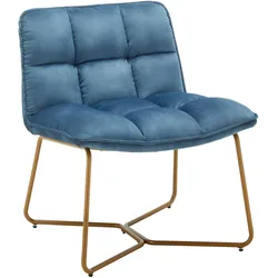 Sessel Rina Blau Samt Gepolstert