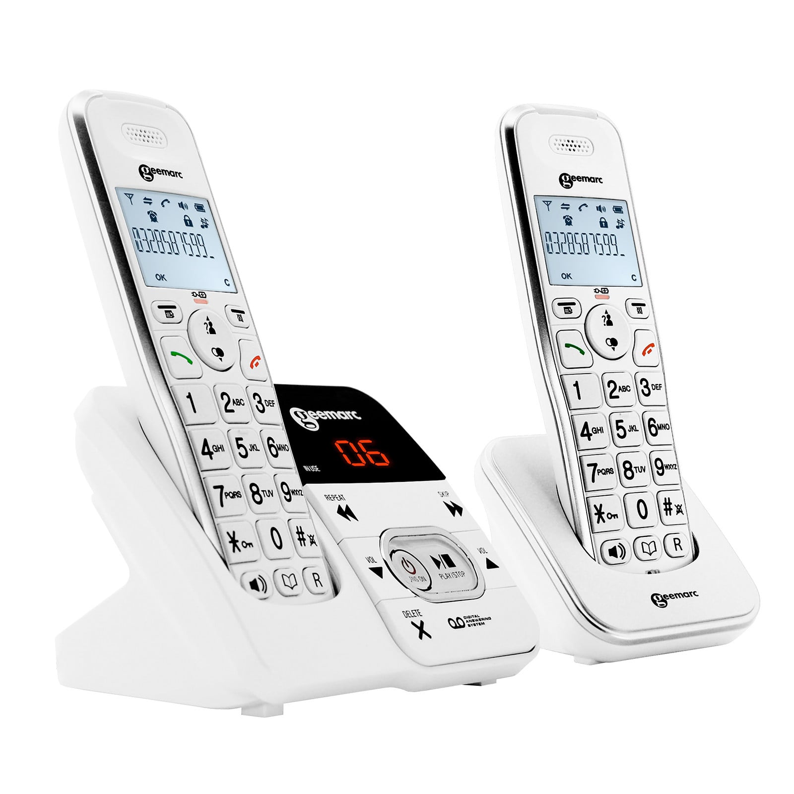 Geemarc AmpliDECT 295 DUO draadloos telefoonsysteem voor mensen met gehoorverlies met geïntegreerd antwoordapparaat en extra telefoon - Duitse versie