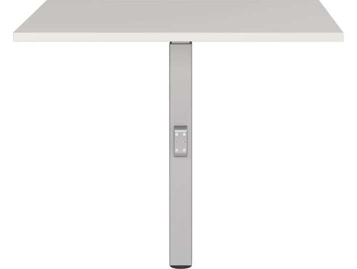 Eckverbindungsplatte GERMANIA Agenda , silber (lichtgrau, silber), B:80cm H:91cm T:80cm, Holzwerkstoff, Metall, Ansatztischplatten, Eckverbindungsplatte, mit Stützfuss aus Metall