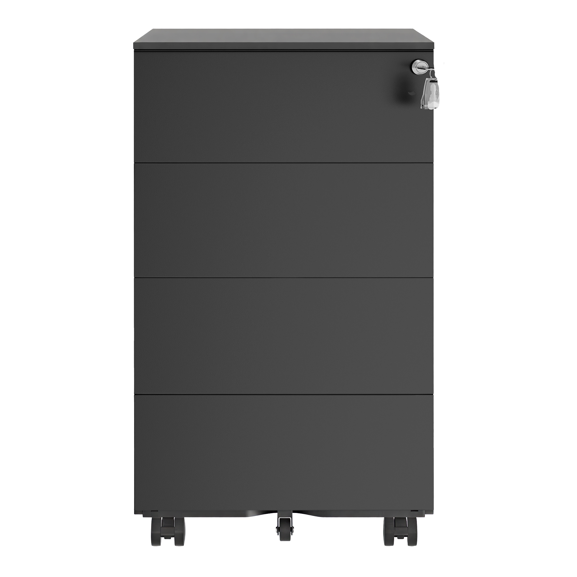 SONGMICS Rollcontainer mit 4 Schubladen und Rädern tintenschwarz OFCB35064B16
