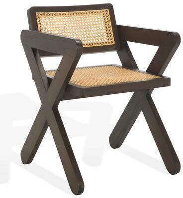 "SAFAVIEH Couture Tyrrell Rattan Dining Chair, Modern - 21"" W x 24"" D x 31"" H"