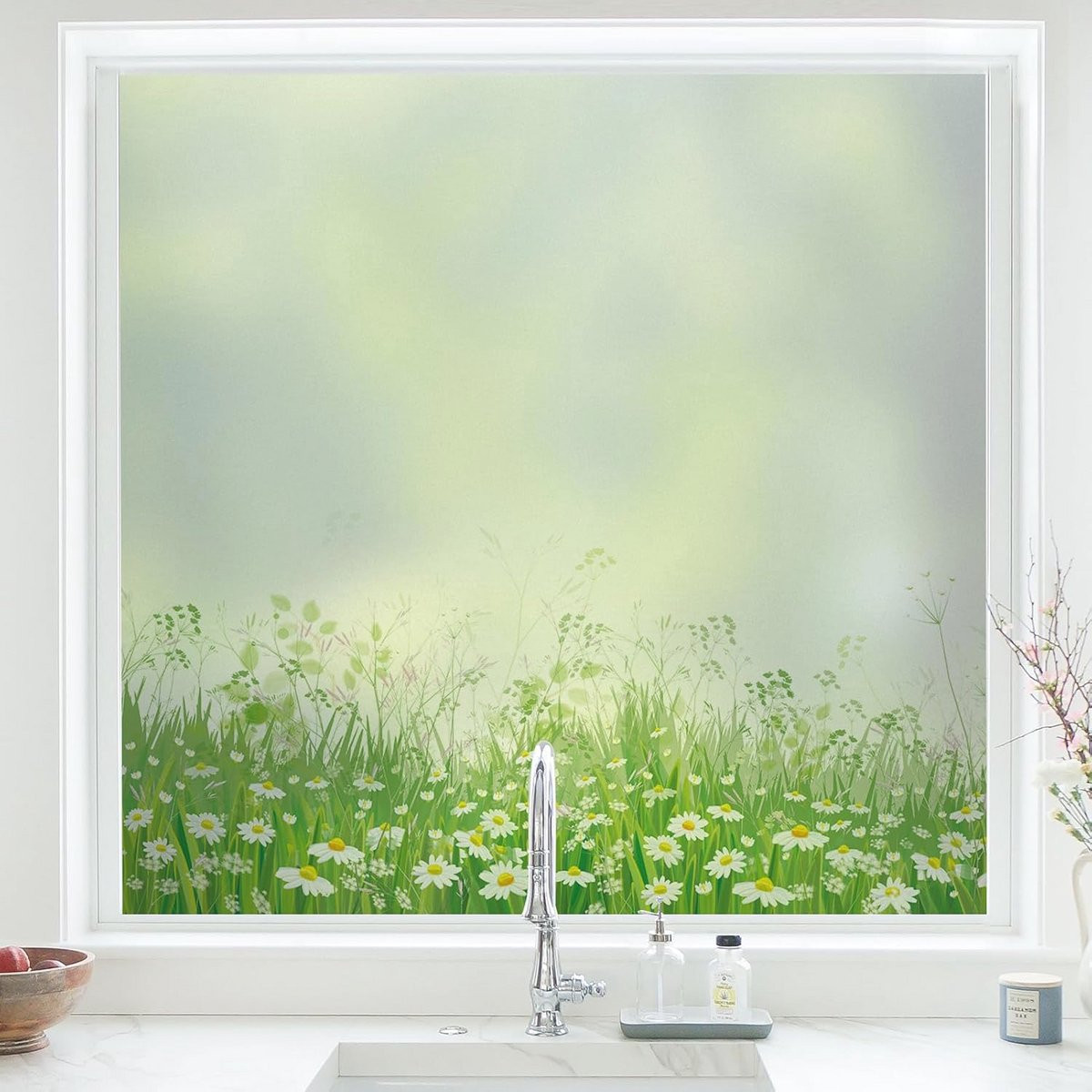 Privacy Raamfolie voor Keuken en Badkamer - Frosted Vensterfolie - Zelfklevend en Verwijderbaar