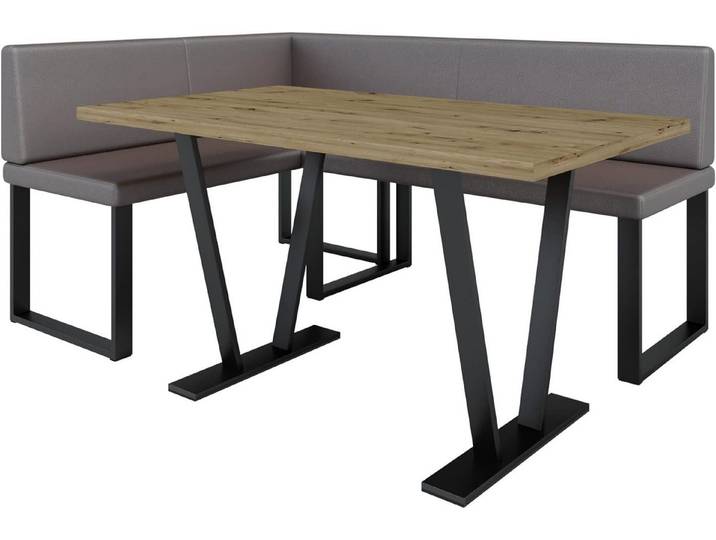 AN FURNITURE STORE Eckbankgruppe Alina Metall mit Tisch, Moderne Sitzecke perfekt für Ihr Esszimmer, Küche (128x168/142x196)