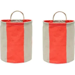Kara Aufbewahrungskörbe S, rot-beige, 2 St.