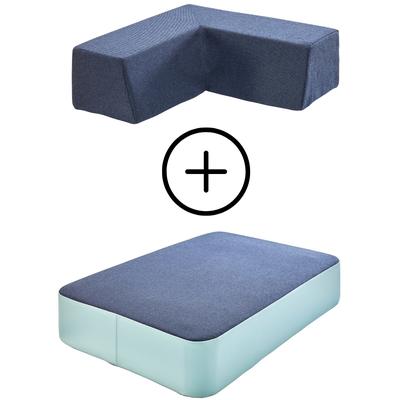 Weichbodenmatte "Hüpfpolster S + Gratis Rückenpolster M Winkel", blau (jade schwarz grau), HIPP-HOPP - DAS HÜPFPOLSTER, Sportmatten, Kinder, Made in Germany