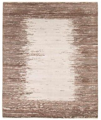 ECARPETGALLERY Hand-knotted Silk Shadow Grey Silk, Wool Rug - 8'0 x 9'8