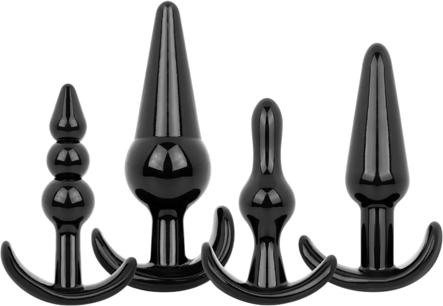 EasyToys - 4-Piece Anal Plug Set (Black)