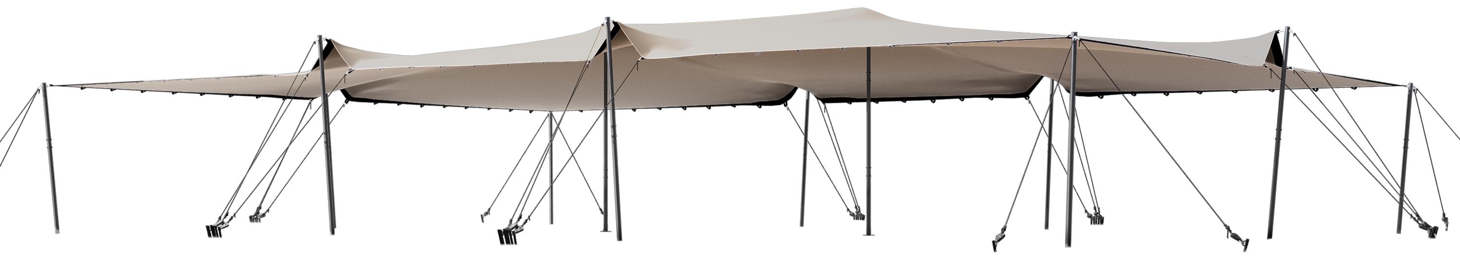 TOOLPORT Professional Stretchzelt 10,5x15m mit Aluminiumgestänge wasserdicht für Events
