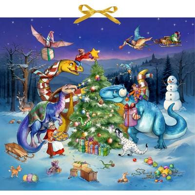 Wand-Adventskalender – Dinosaurier im Weihnachtsfieber