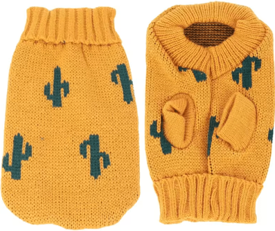 Inspire Curations CozyPaws Winter Knit Sweater Vest For Cats cactus xl