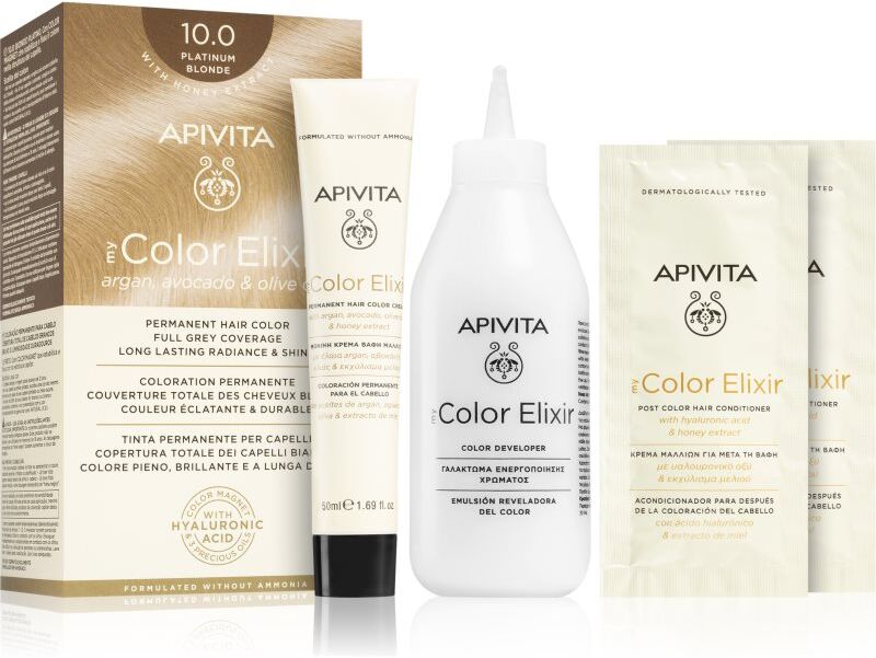 Apivita My Color Elixir coloration cheveux sans ammoniaque teinte 10.0 Platinum Blonde 1 pcs