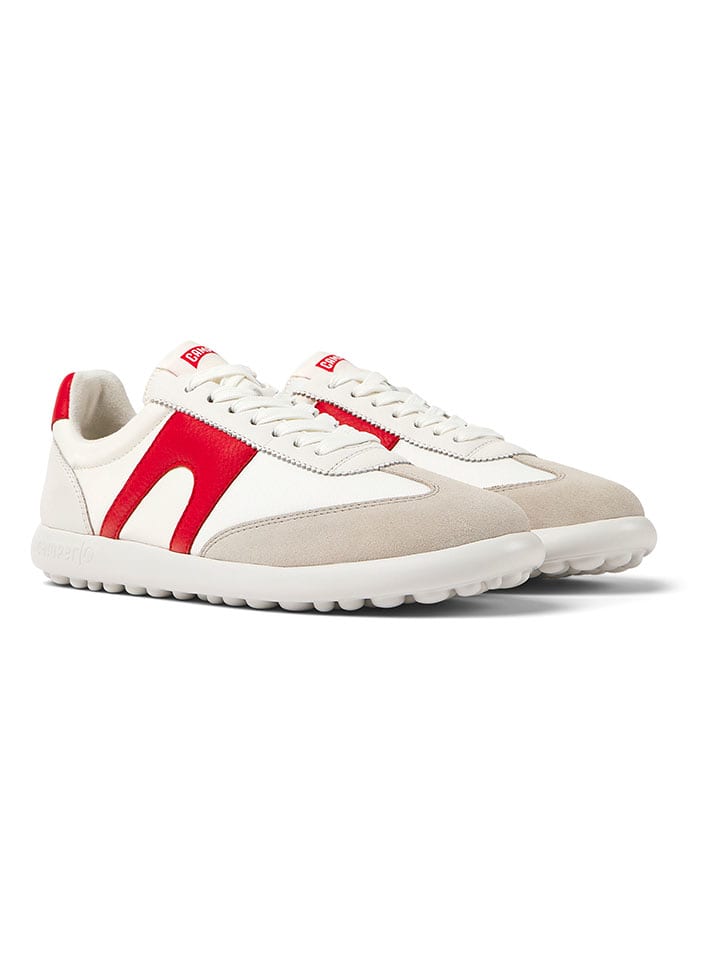 Camper Leder-Sneakers in Weiß/ Rot - 40