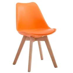 CLP Besucherstuhl Borneo V2 Natura Kunstleder   Farbe: orange, Gestell Farbe: natur