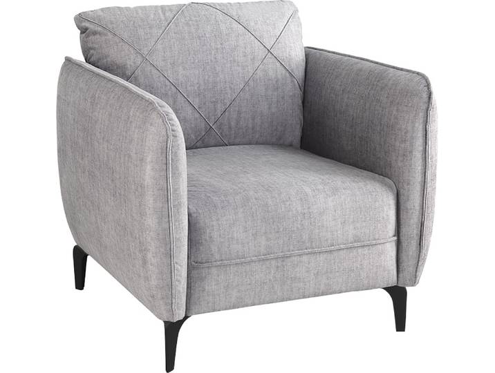 Sessel JOCKENHÖFER GRUPPE Novara, B: 86 cm, Sitzhöhe: 46 cm , grau, B:86cm H:86cm T:85cm, Korpus: 100% Polyester, Sessel, Sessel, mit attraktiver Steppung, Rauten-Biesennähte