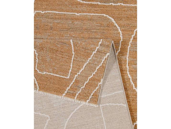 Teppich ESPRIT Beatle-B , braun (braun multi), B:120cm H:15mm L:170cm, Oberfläche: 100% Polyester, Teppiche, Teppich, Kurzflor, grafisches Design, Hoch-Tief-Effekt, waschbar, Jute-Rücken