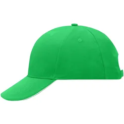 Basecap "MB024" 6-Panel-Sandwich - fern-green/white