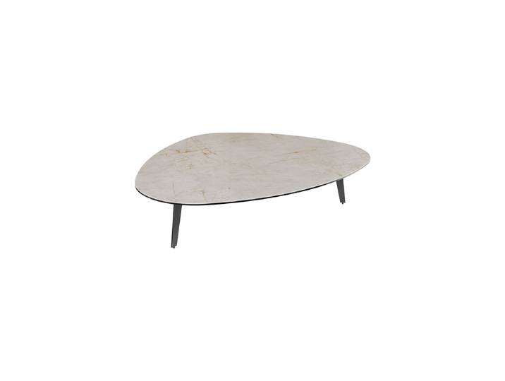 Grosser Design Couchtisch „Grande Galet“ 140 x 120 cm Keramik Marmoroptik Cremona Akante Design