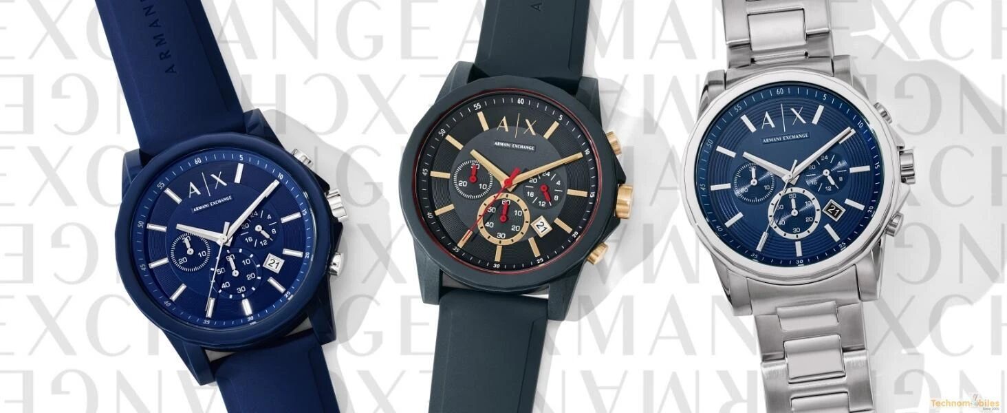 Armani Exchange Men's Chronograph, Silicone Watch, 44mm case size