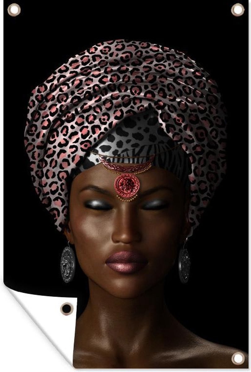 GreatGardenPosters Tuinposter Vrouw met Hoofddoek - 80 x 120 cm