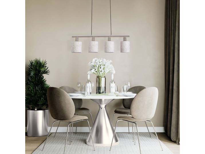 Hanglamp Maron, dimbaar, crème / amber, Woon-/ Eetkamer, metaal, Hanglamp