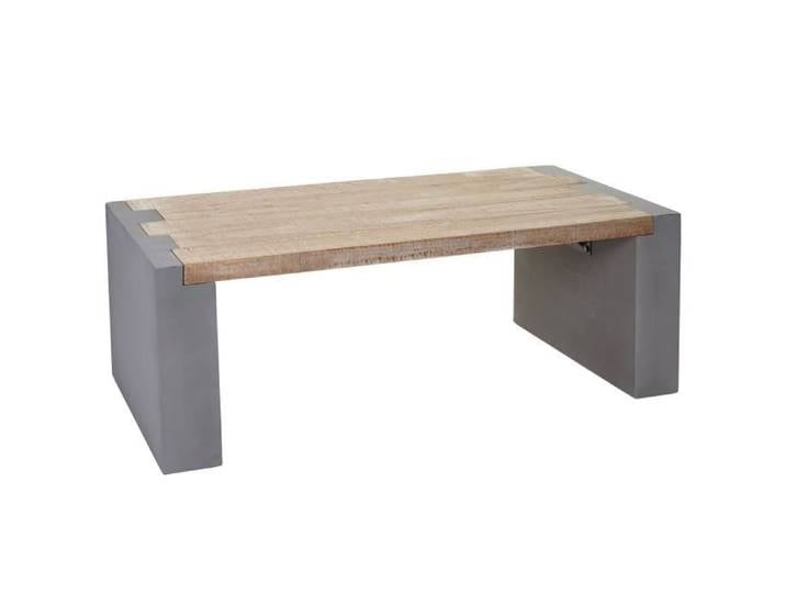 Table Basse de Salon - HWC - Design Beton Sapin Massif Rustique - Rectangulaire - Gris