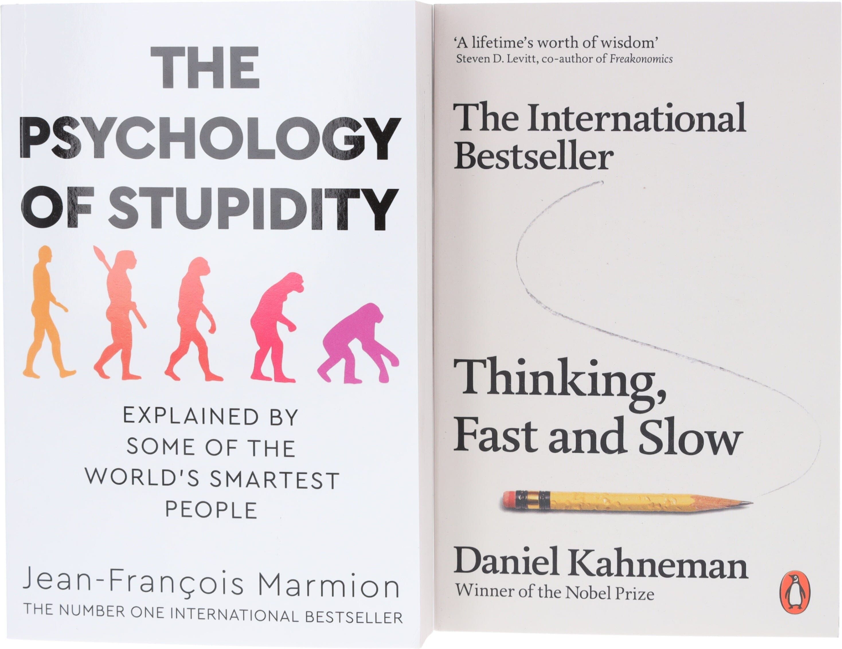 Thinking, Fast and Slow & The Psychology of Stupidity by Daniel Kahneman & Jean-Francois Marmion 2 Books Collection Set - Non Fiction - Paperback penguin/Macmillan