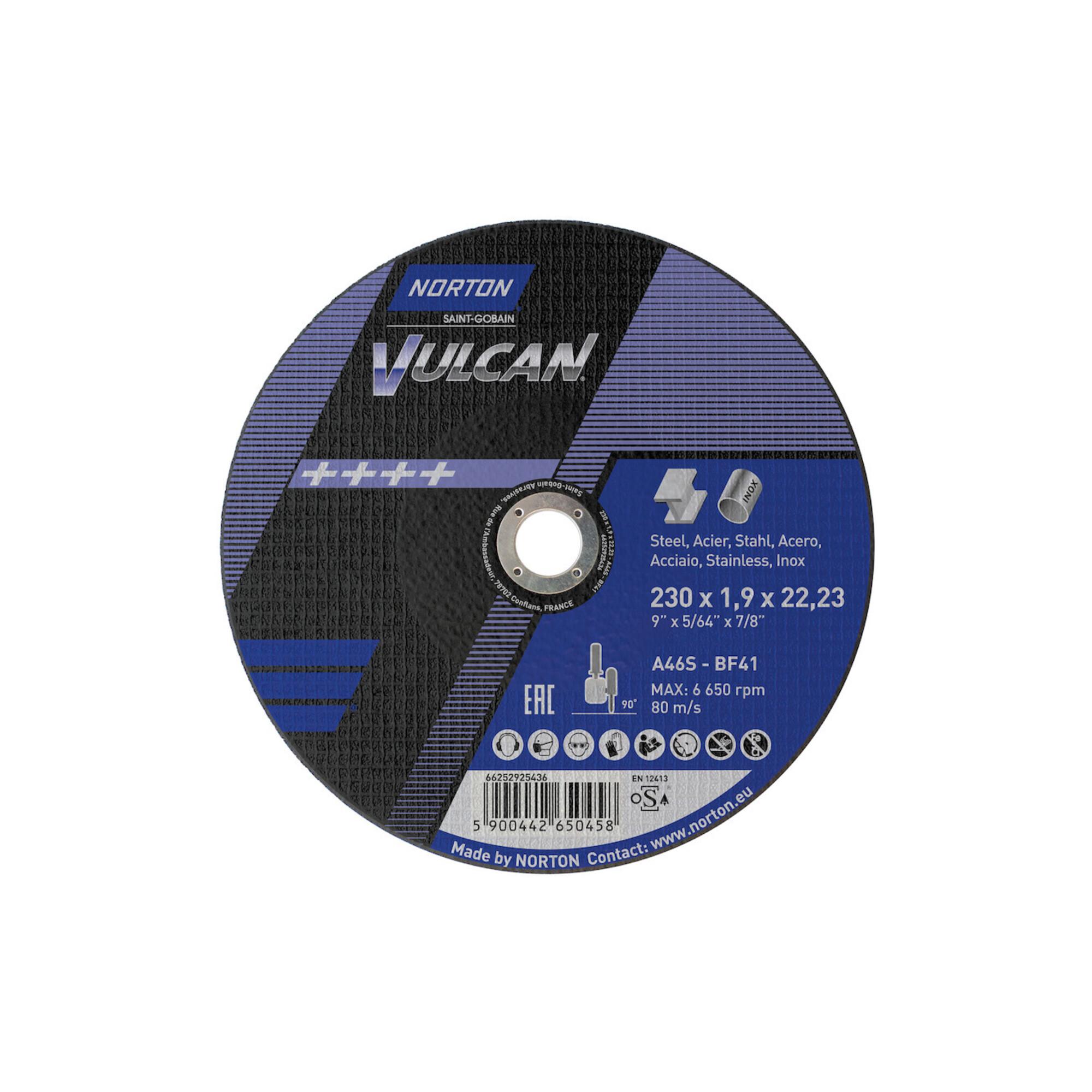 Norton Trennscheibe Vulcan Stahl/Inox gerade 230x1,9 ; Saint-Gobain (66252925436)