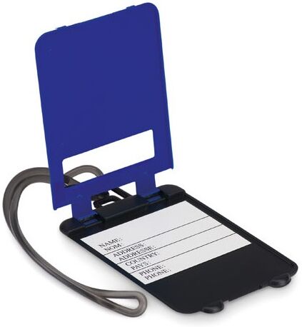 Étiquette de bagage personnalisable en plastique TRAVELLER Bleu Royal