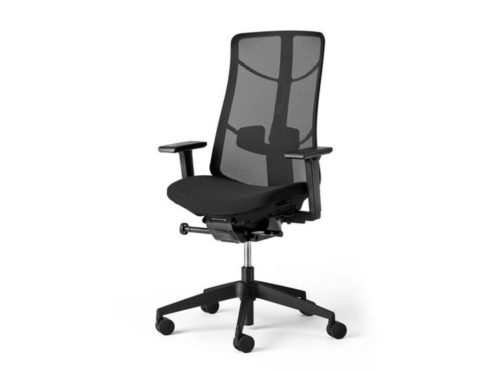 Bürodrehstuhl mit 2D-Armlehnen Jet III König + Neurath schwarz, 64.5x101-114.5x64.5; Tiefe Sitz 40-48 cm