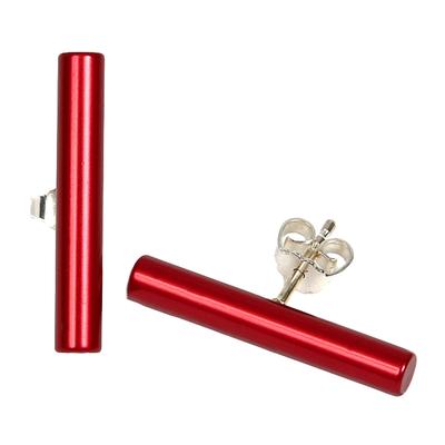 Paar Ohrstecker DEMARIE "eloxiertes Aluminium rot", Damen, Gr. one-size, Metall, pink (fuchsia), Ohrringe Ohrstecker