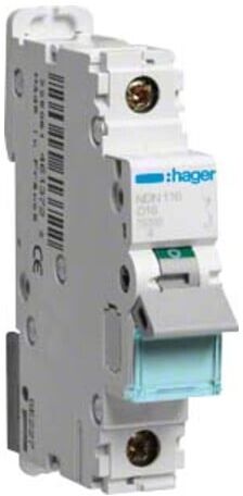 Hager Disjoncteur unipolaire D-16A, 10kA, 1M NDN116 (NDN116)