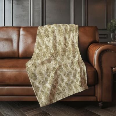 Addison Rugs Premium Machine Washable Vintage Diamonds Sherpa Throw Blanket