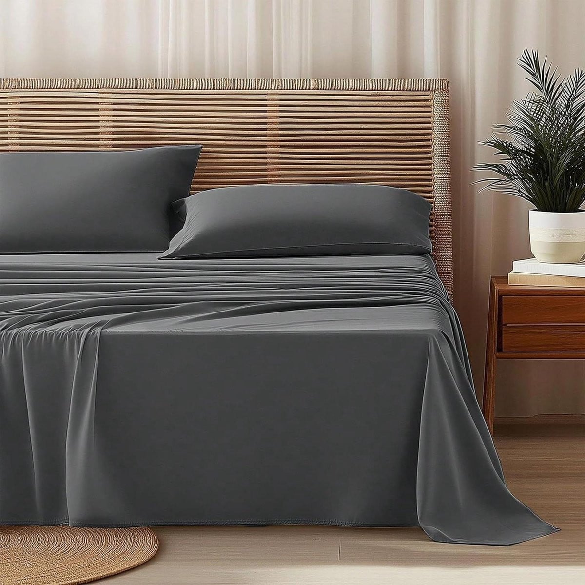 Hoogwaardige Microvezel Beddengoedset Eenpersoons met Hoeslaken, Laken en Kussensloop