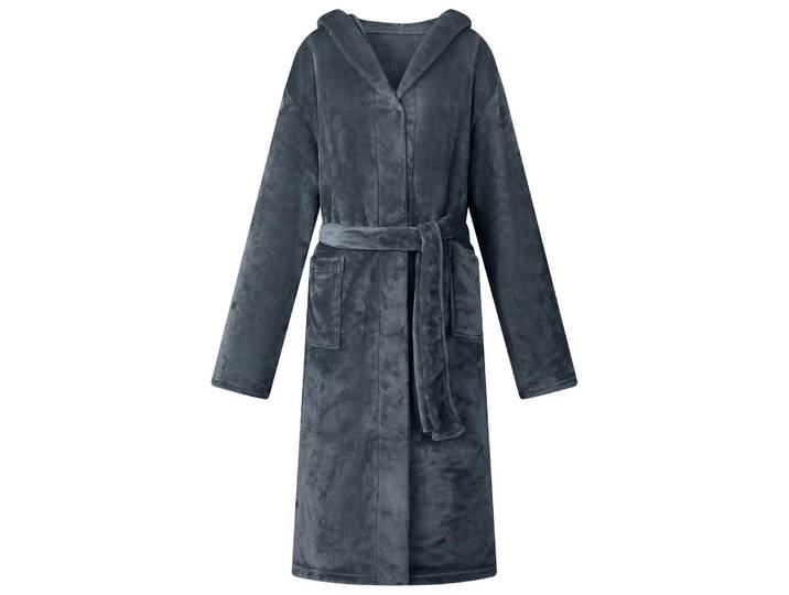 vidaXL Bademantel Hoodie Marineblau XXXL Flanell