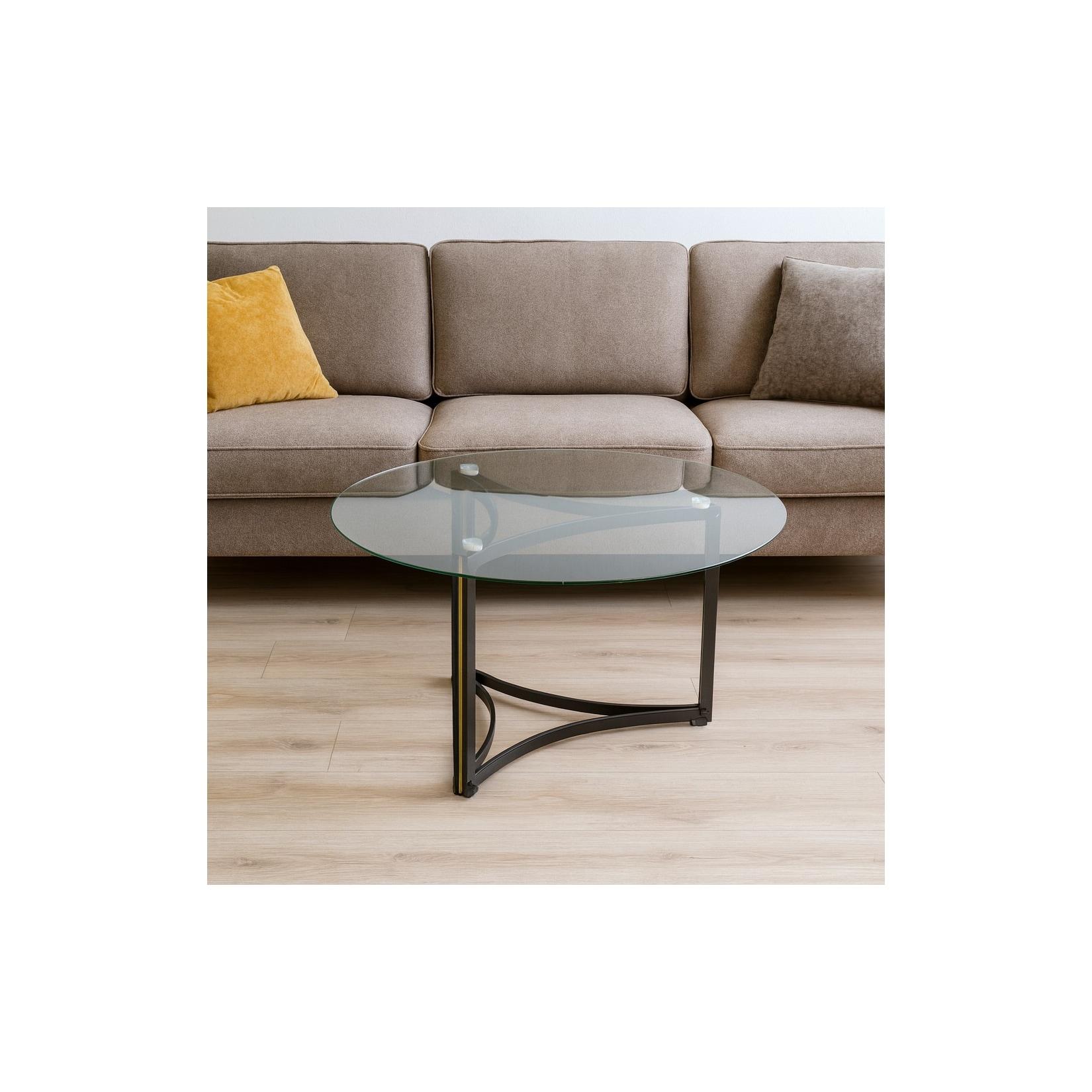möbel direkt online Couchtisch Klarglasplatte schwarz
