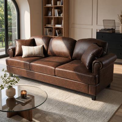 HOOOWOOO Mid-Century Modern Upholstered 3 Seat Sofa Couch for Apartment